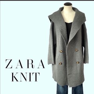 ZARA hooded knit cardigan. NWT! M